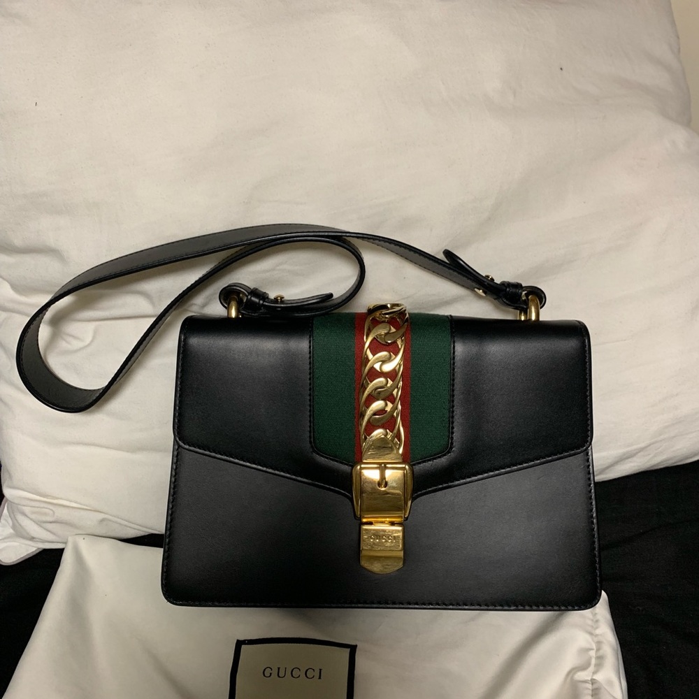 Gucci Sylvie Black Leather